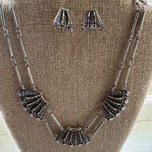 Lulu Frost crystal statement necklace and matching earrings